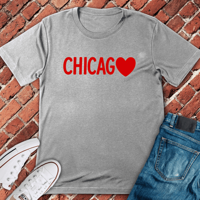 Chicago Heart T-Shirt - Graphic Tee - Gift for Chicago Lovers - Unisex