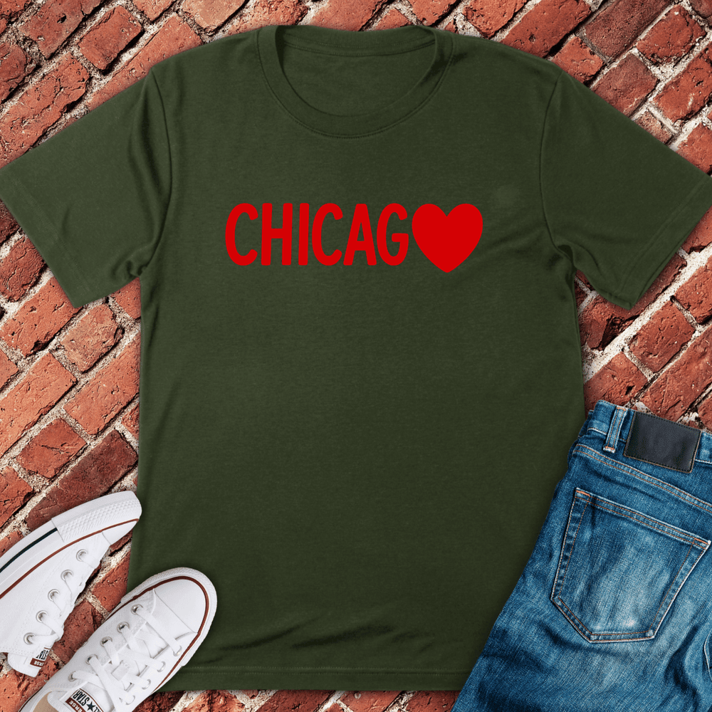Chicago Heart T-Shirt - Graphic Tee - Gift for Chicago Lovers - Unisex