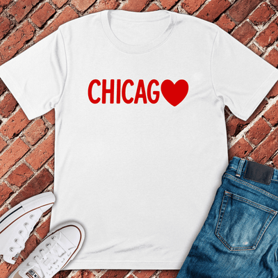 Chicago Heart T-Shirt - Graphic Tee - Gift for Chicago Lovers - Unisex