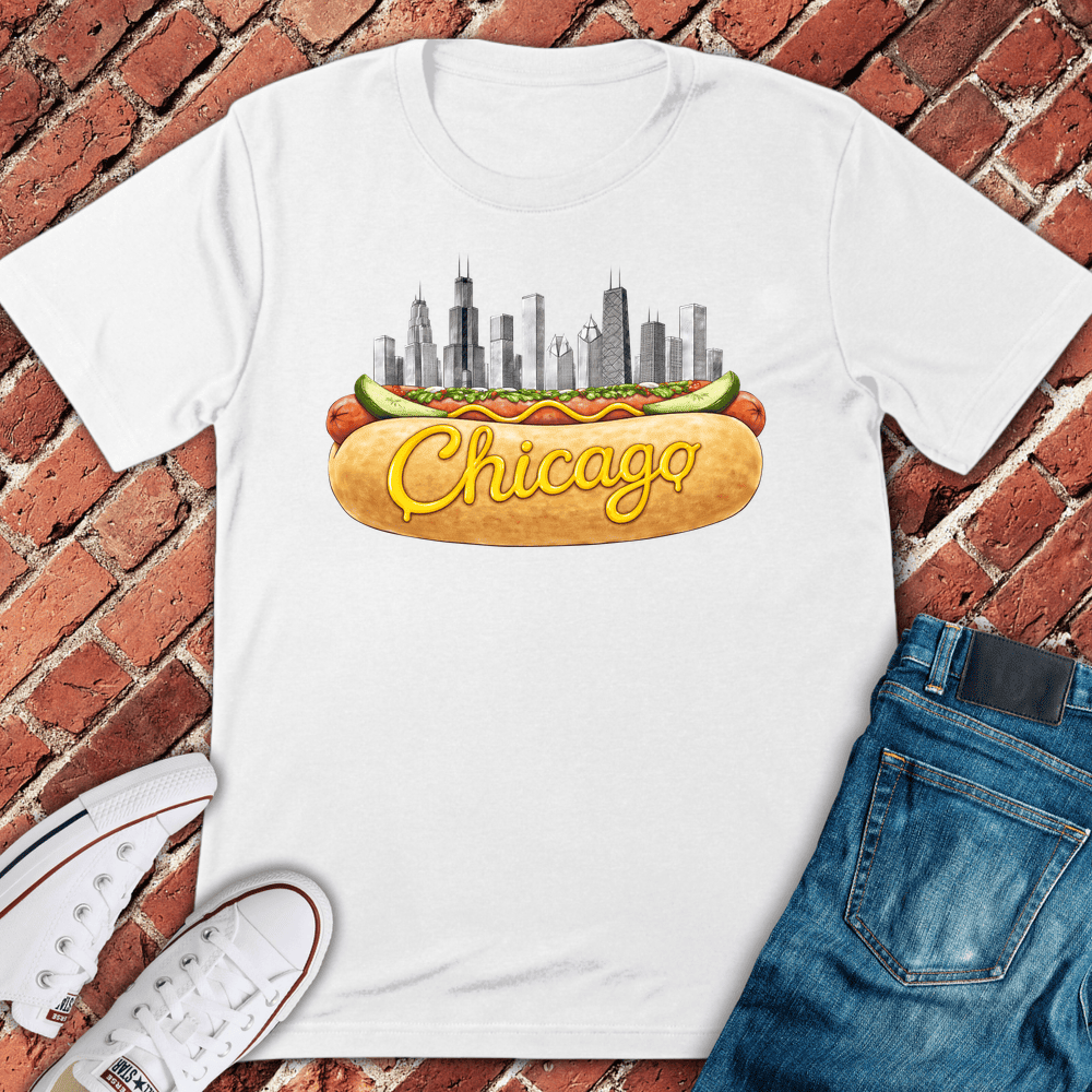 Chicago Dog City T-Shirt - Graphic Tee - Gift for Chicago Lovers - Unisex