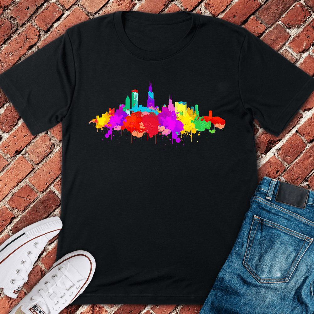 Colorburst Chicago T-Shirt - Graphic Tee - Gift for Chicago Lovers - Unisex
