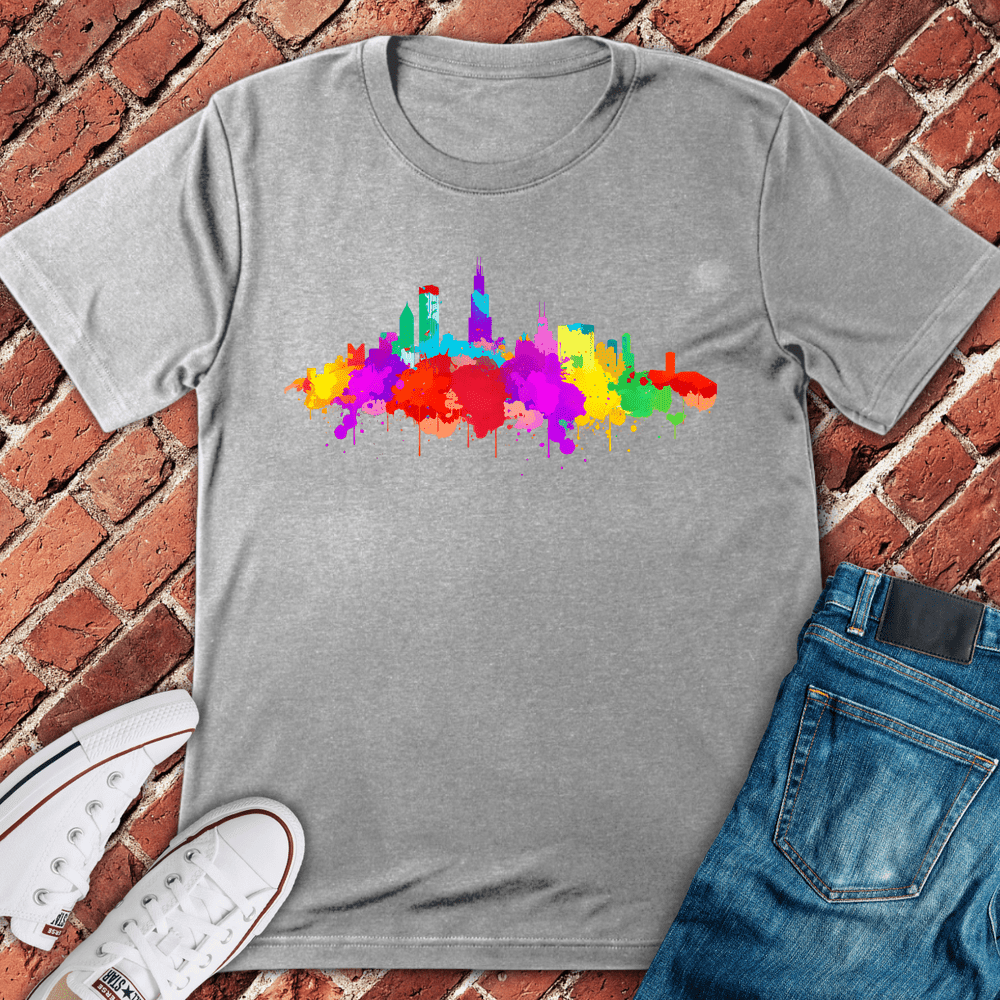 Colorburst Chicago T-Shirt - Graphic Tee - Gift for Chicago Lovers - Unisex