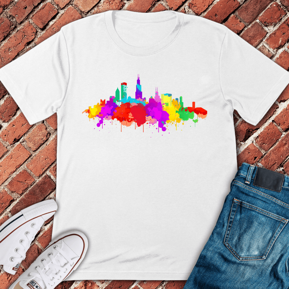 Colorburst Chicago T-Shirt - Graphic Tee - Gift for Chicago Lovers - Unisex