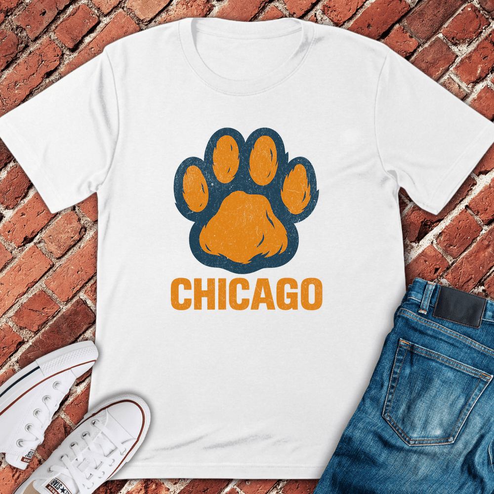 Chicago Pawprint T-Shirt - Graphic Tee - Gift for Chicago Lovers - Unisex