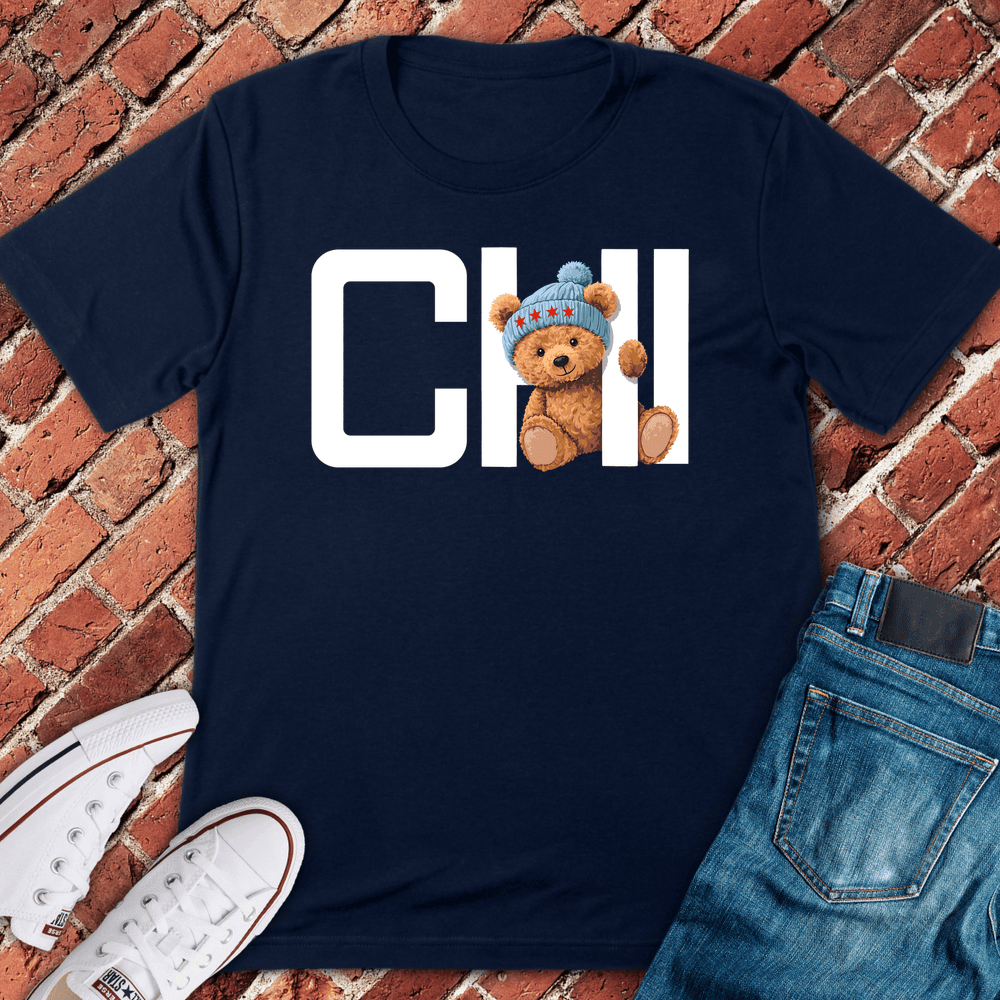 Chicago Peek Bear T-Shirt - Graphic Tee - Gift for Chicago Lovers - Unisex