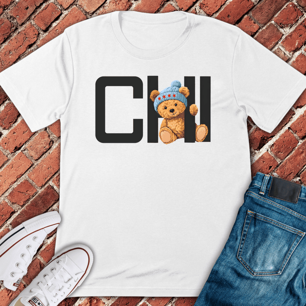 Chicago Peek Bear T-Shirt - Graphic Tee - Gift for Chicago Lovers - Unisex