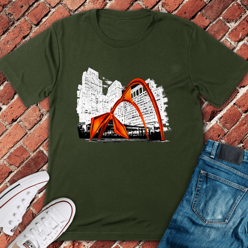 Flamingo Sculpture T-Shirt - Chicago Graphic Tee - Gift for Chicago Lovers - Unisex