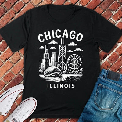 Chicago City Landscape T-Shirt - Graphic Tee - Gift for Chicago Lovers - Unisex