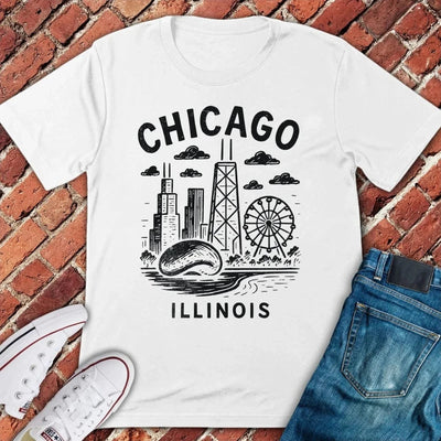 Chicago City Landscape T-Shirt - Graphic Tee - Gift for Chicago Lovers - Unisex