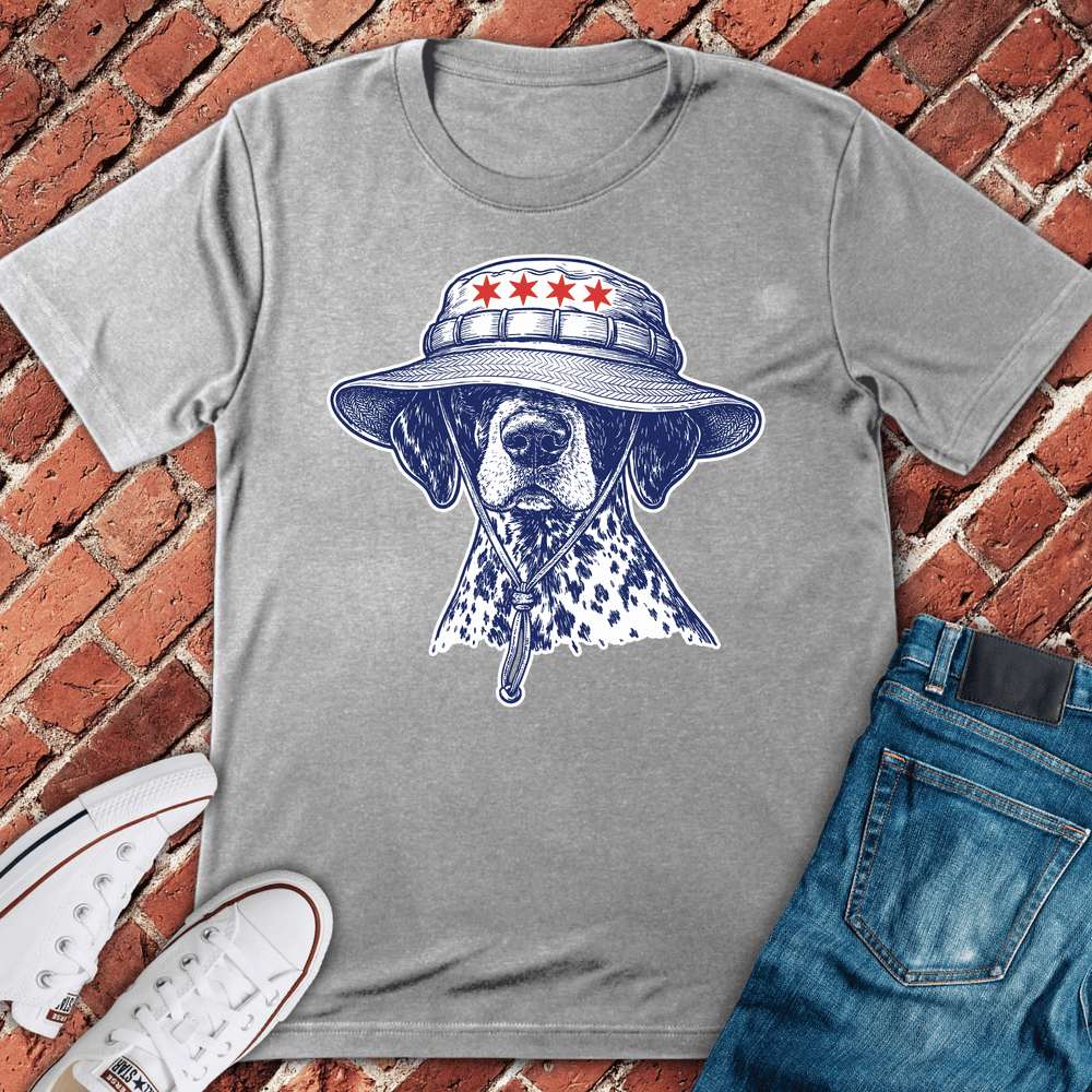 Chi Bucket Hat Pup T-Shirt - Graphic Tee - Gift for Chicago Lovers - Unisex