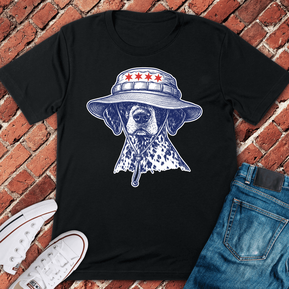 Chi Bucket Hat Pup T-Shirt - Graphic Tee - Gift for Chicago Lovers - Unisex