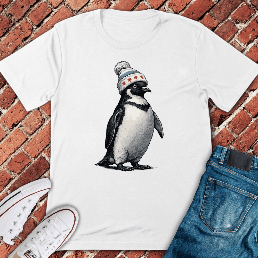 Chi Flag Penguin T-Shirt - Graphic Tee - Gift for Chicago Lovers - Unisex
