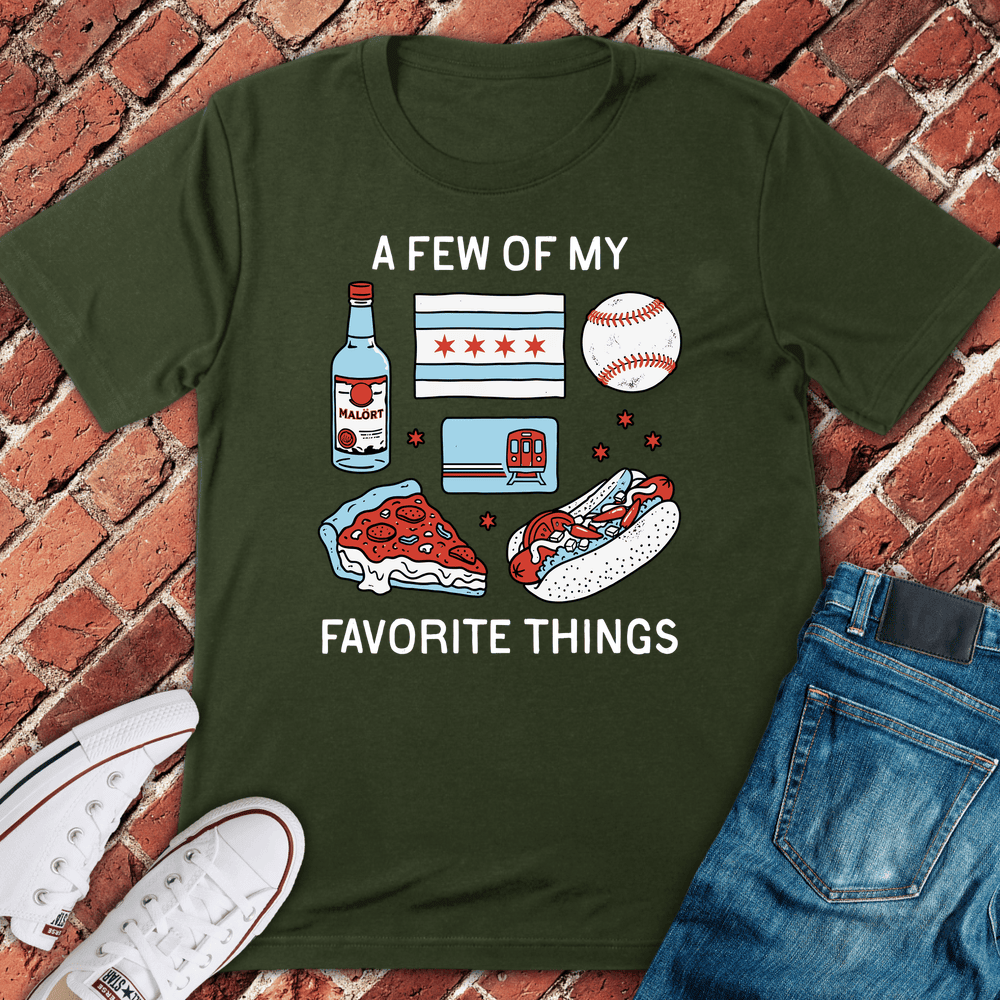 Chicago Favorites T-Shirt - Graphic Tee - Gift for Chicago Lovers - Unisex