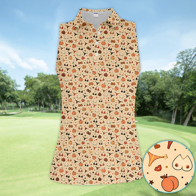 Funny Women’s Adult Humor Polo Shirt – Hidden Cheeky Peach & Bikini Pattern Polo, Girls Party Gift