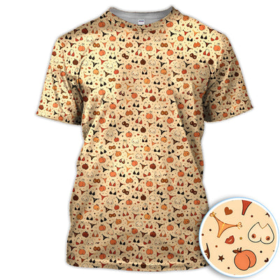 Funny Women’s Adult Humor Polo Shirt – Hidden Cheeky Peach & Bikini Pattern Polo, Girls Party Gift