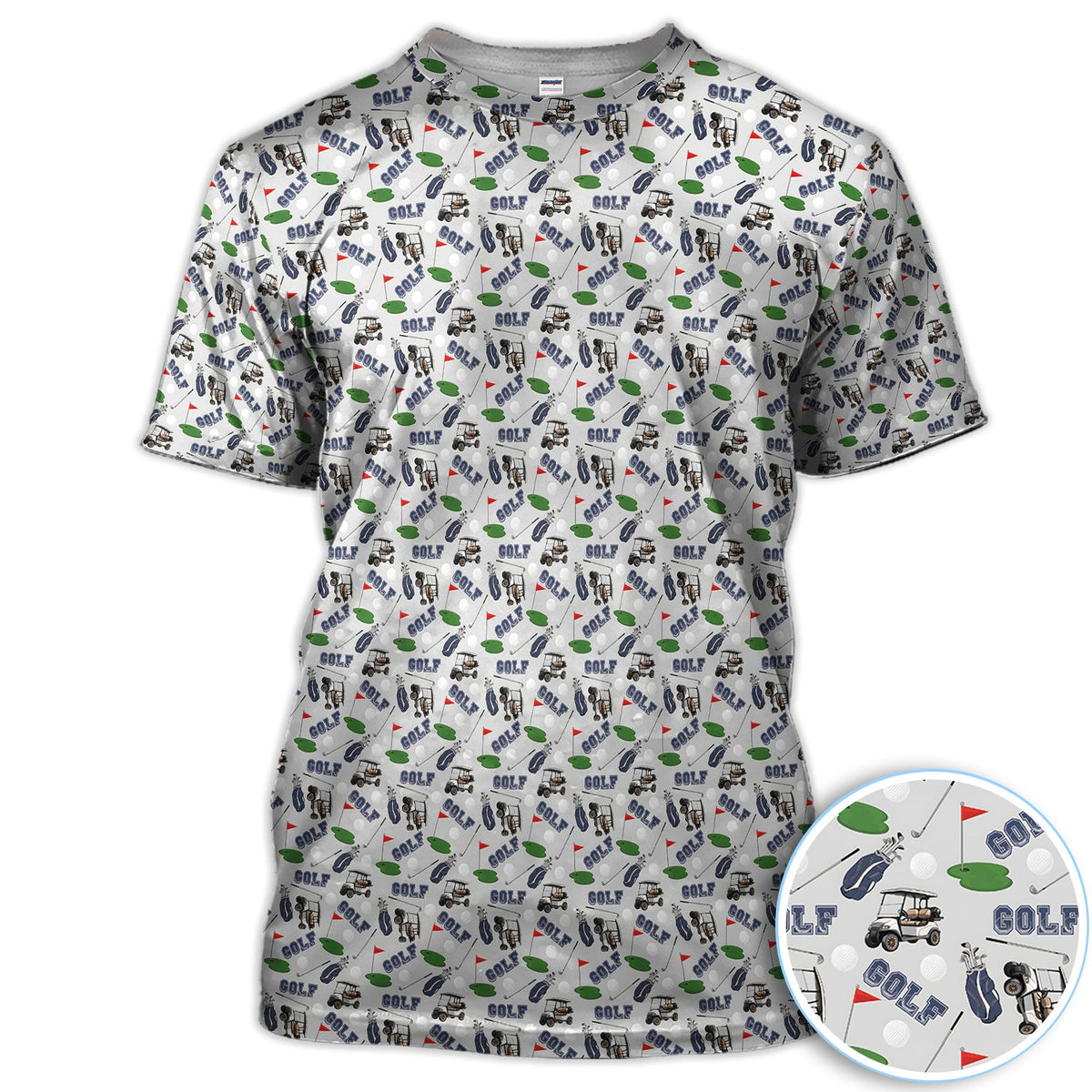Vintage Golf Pattern Polo Shirt for Men – Funny Golfer All-Over Print Polo