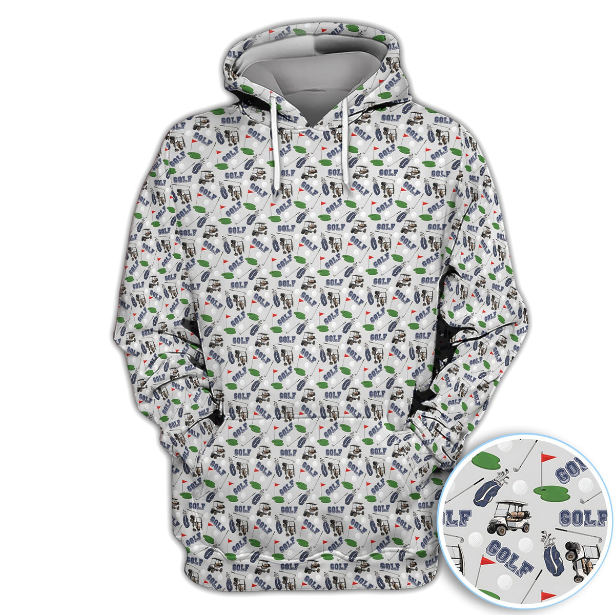 Vintage Golf Pattern Polo Shirt for Men – Funny Golfer All-Over Print Polo