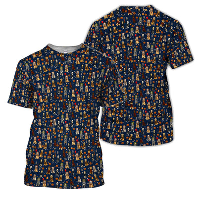 Funny Horror Dog Halloween Golf Pattern Shirt, Spooky Movie Dog Golf Shirt For Women, Halloween Golfer Gift