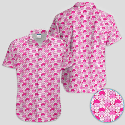 Breast Cancer Awareness Boob Pattern Polo Shirt for Men – Pink Ribbon Support Polo