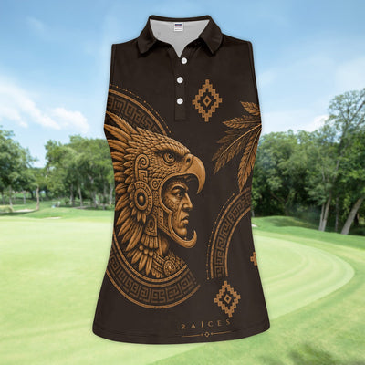 Aztec Eagle Warrior Polo Shirt for Men – Raíces Mexican Heritage Pattern Shirt