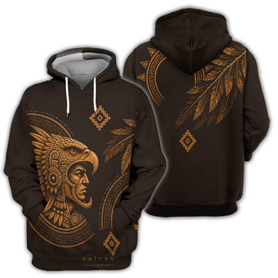 Aztec Eagle Warrior Polo Shirt for Men – Raíces Mexican Heritage Pattern Shirt