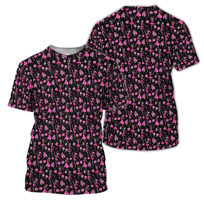 Dancing Skeleton Pattern Polo for Men - Breast Cancer Awareness Skeleton Polo Shirt