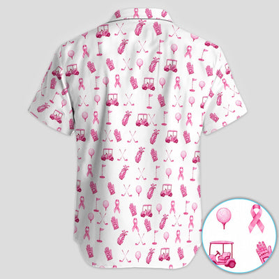 Breast Cancer Awareness Golf Pattern Shirt, Pink Ribbon Golf Shirt For Women, Breast Cancer Support Gift