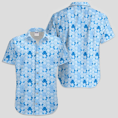 Prostate Cancer Awareness Polo Shirt for Men – Blue Ribbon Heart Pattern Support Polo