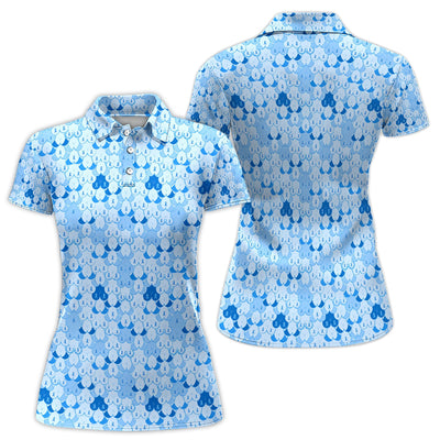 Prostate Cancer Awareness Polo Shirt for Men – Blue Ribbon Heart Pattern Support Polo