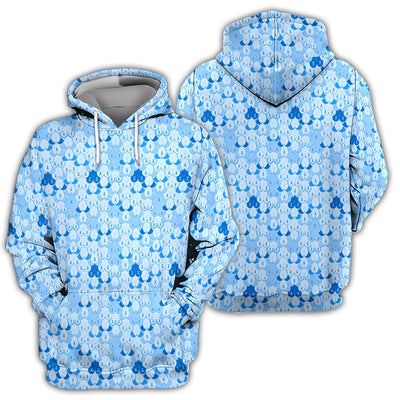 Prostate Cancer Awareness Polo Shirt for Men – Blue Ribbon Heart Pattern Support Polo