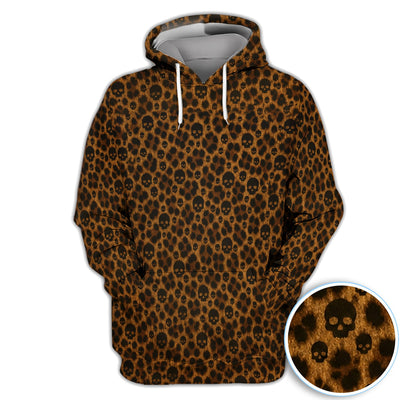 Skull Leopard Print Polo Shirt for Men – Gothic Pattern Party Shirt