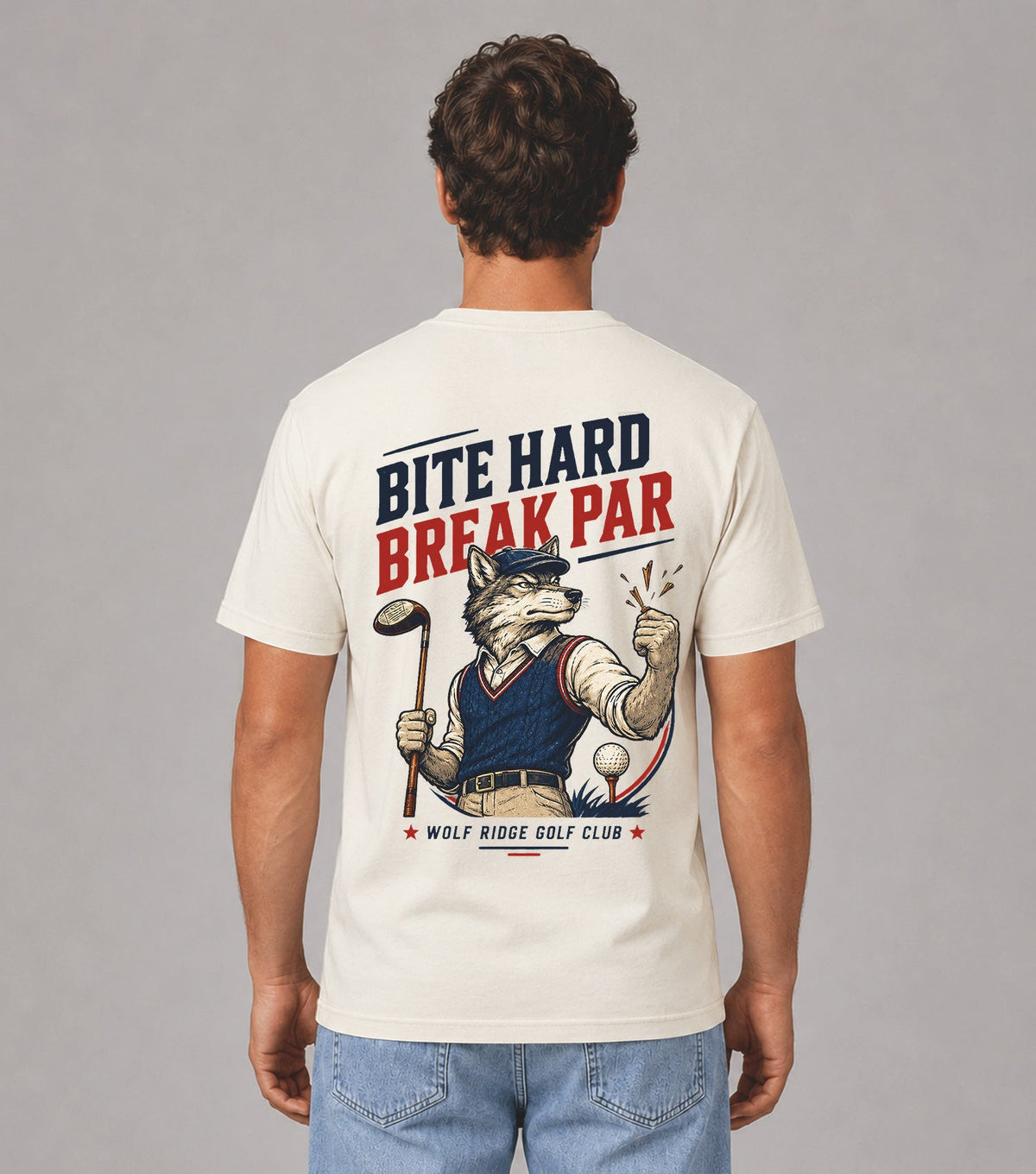 Bite Hard Break Par Wolf Golf T-Shirt