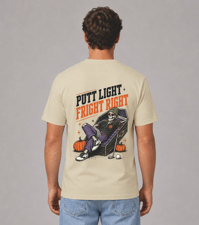 Putt Light Fright Right Skeleton Golf T-Shirt