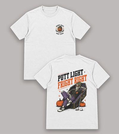 Putt Light Fright Right Skeleton Golf T-Shirt