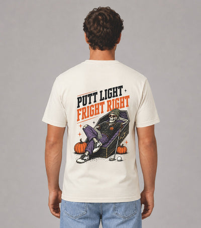 Putt Light Fright Right Skeleton Golf T-Shirt