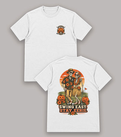 Swing Easy Stay Eerie Skeleton Couple Golf T-Shirt