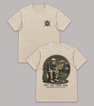 Wait Aim Trust Roll Skeleton Golf T-Shirt