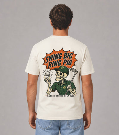 Swing Big Ring Pig Skeleton Golf T-Shirt