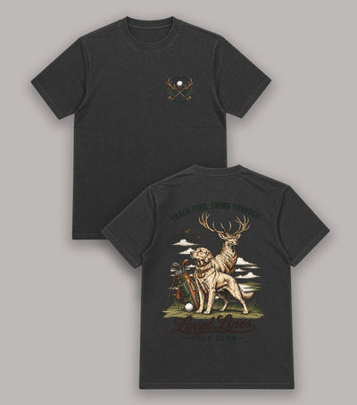 Track True Swing Through Hunting Dog Golf T-Shirt