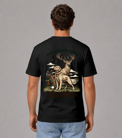 Track True Swing Through Hunting Dog Golf T-Shirt