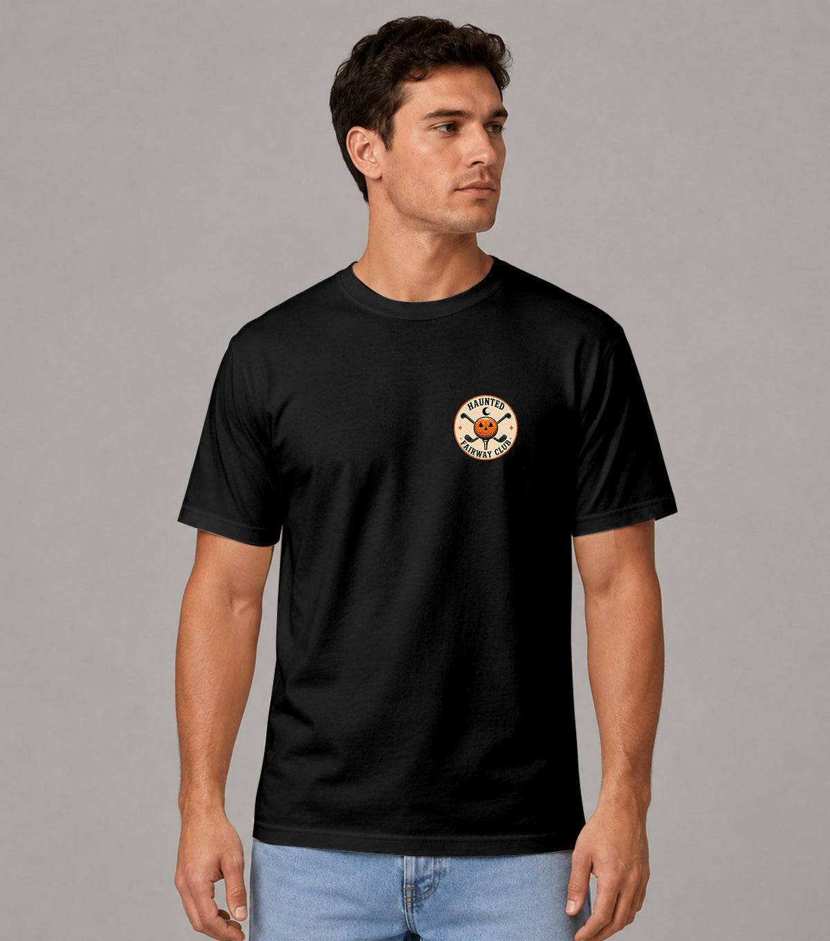 Swing Spook Sink Putts Pumpkin Golfer T-Shirt