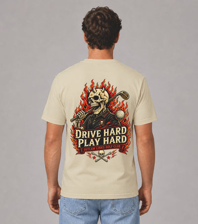 Drive Hard Play Hard Skeleton Golf T-Shirt