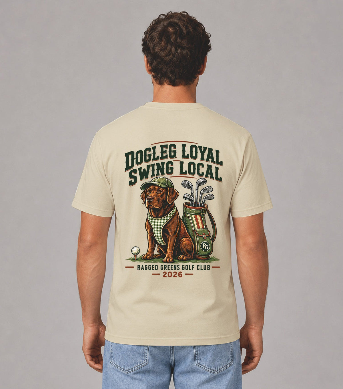 Dogleg Loyal Swing Local Labrador Golf T-Shirt