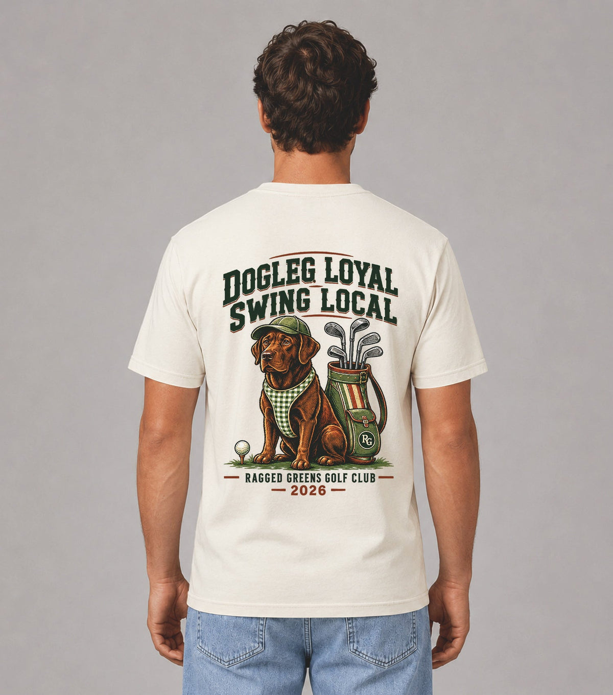 Dogleg Loyal Swing Local Labrador Golf T-Shirt