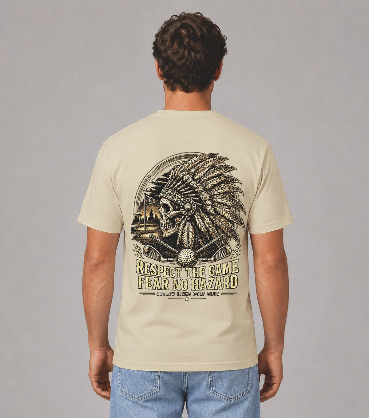 Respect the Game Fear No Hazard Skull Golf T-Shirt