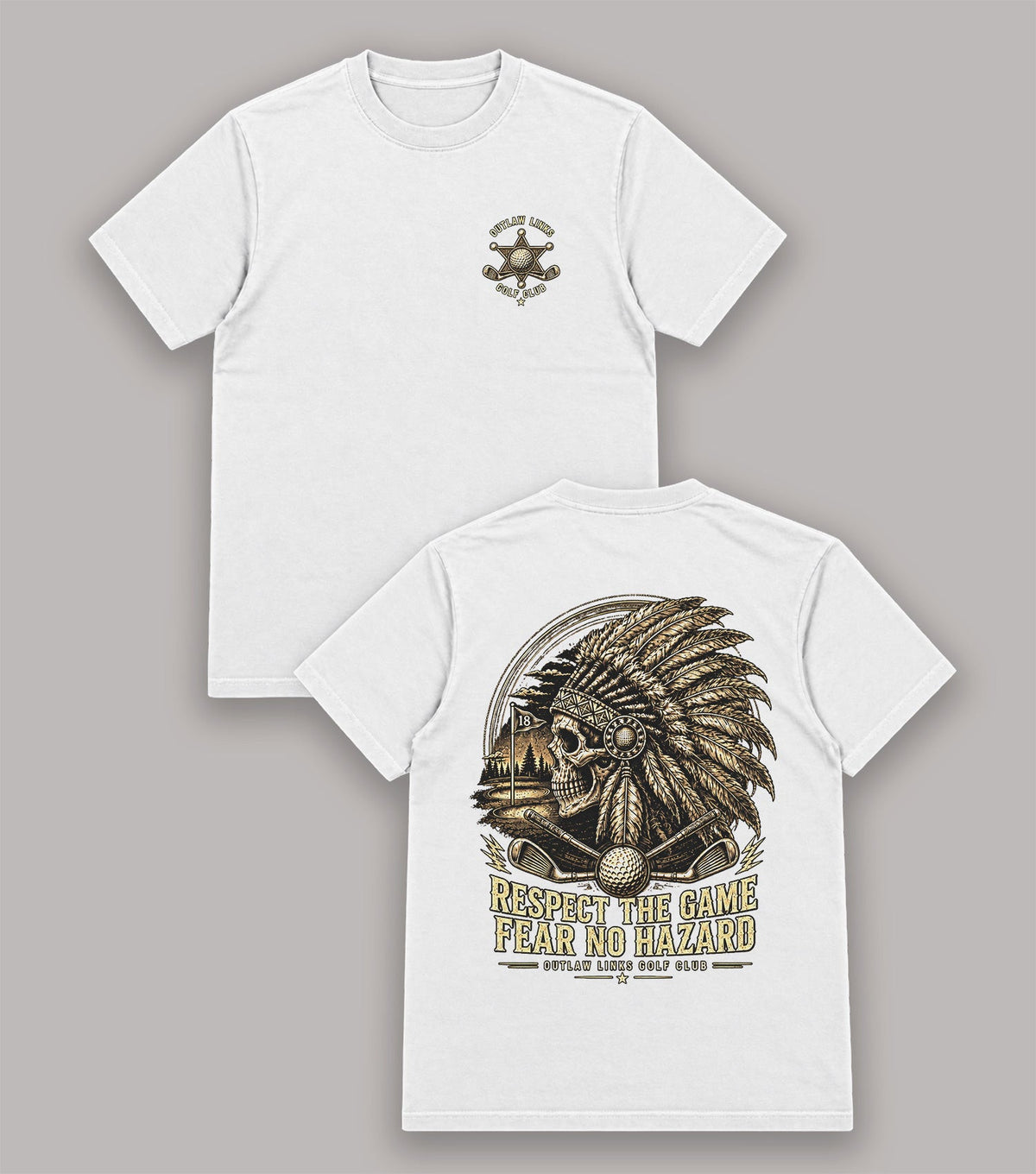 Respect the Game Fear No Hazard Skull Golf T-Shirt