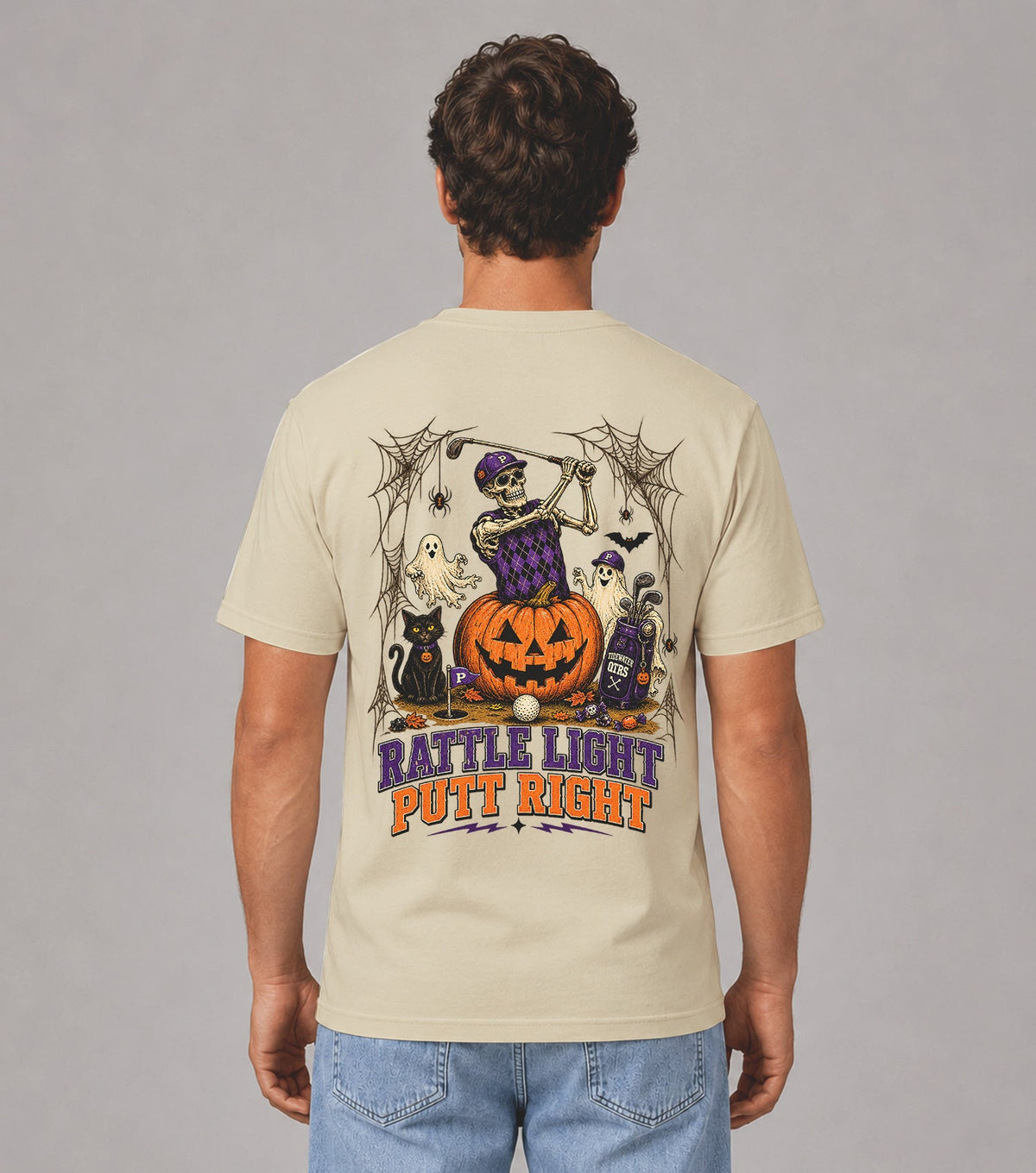 Halloween Rattle Light Putt Right Golf T-Shirt