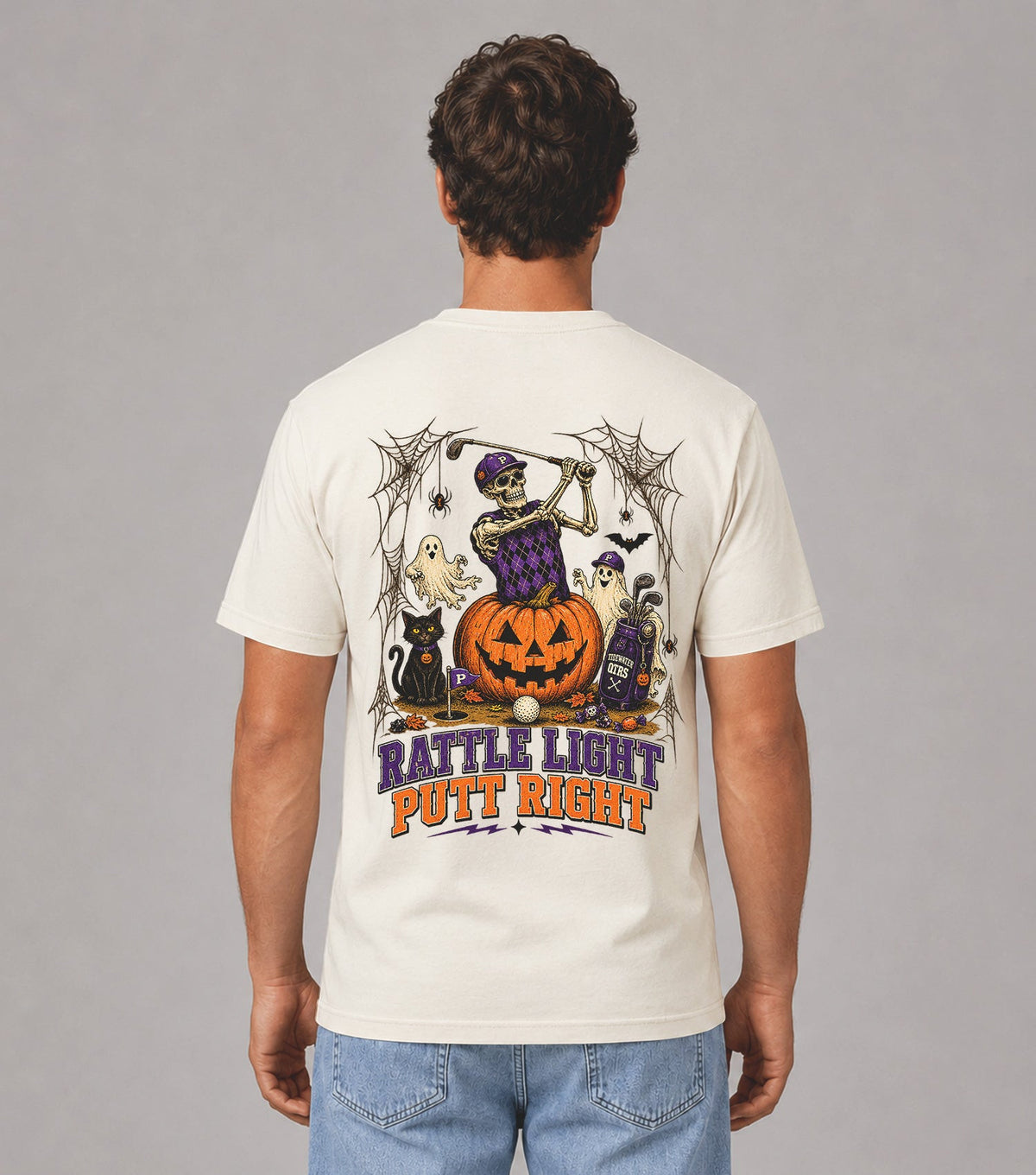 Halloween Rattle Light Putt Right Golf T-Shirt