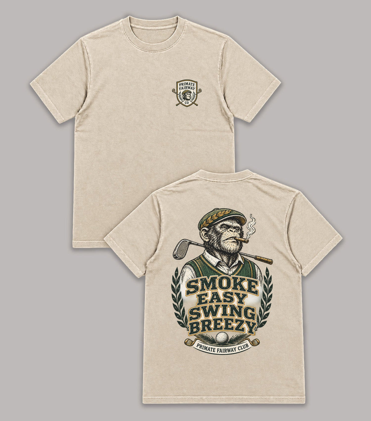 Smoke Easy Swing Breezy Monkey Golf T-Shirt