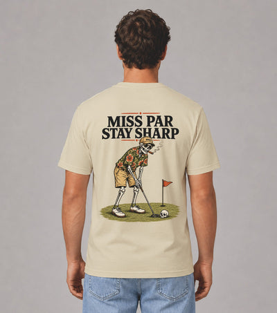Miss Par Stay Sharp Skeleton Golf T-Shirt